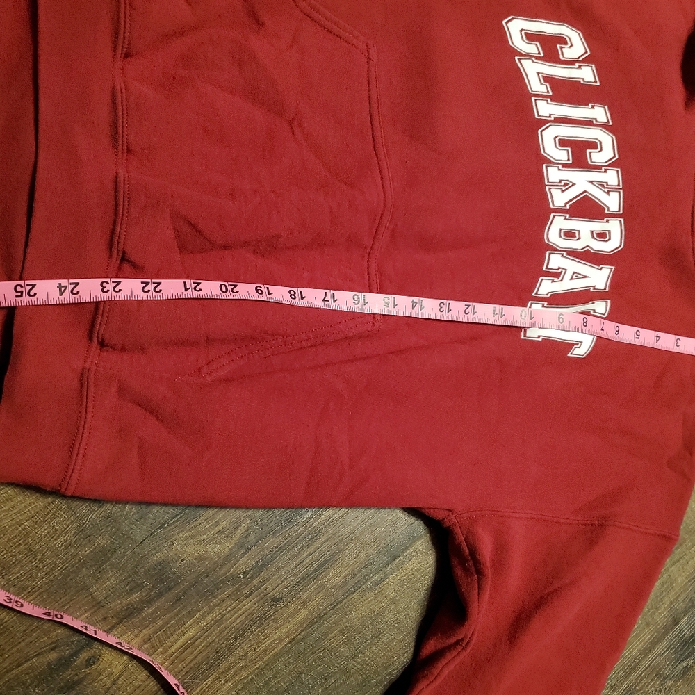 Gildan Red "CLICKBAIT" Pullover Hoodie - Picture 4 of 5